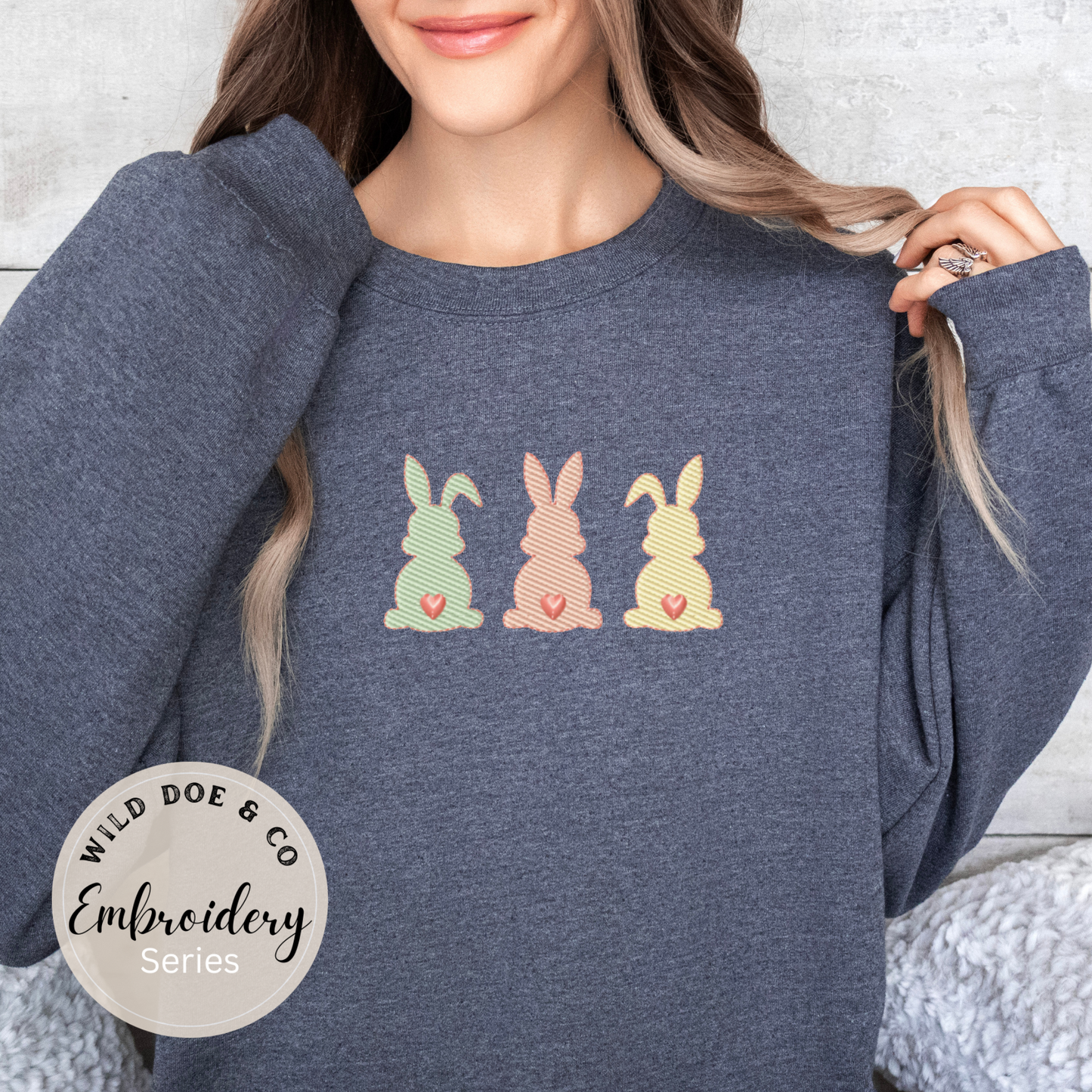 Embroidered Sweatshirt - Bunny Butts