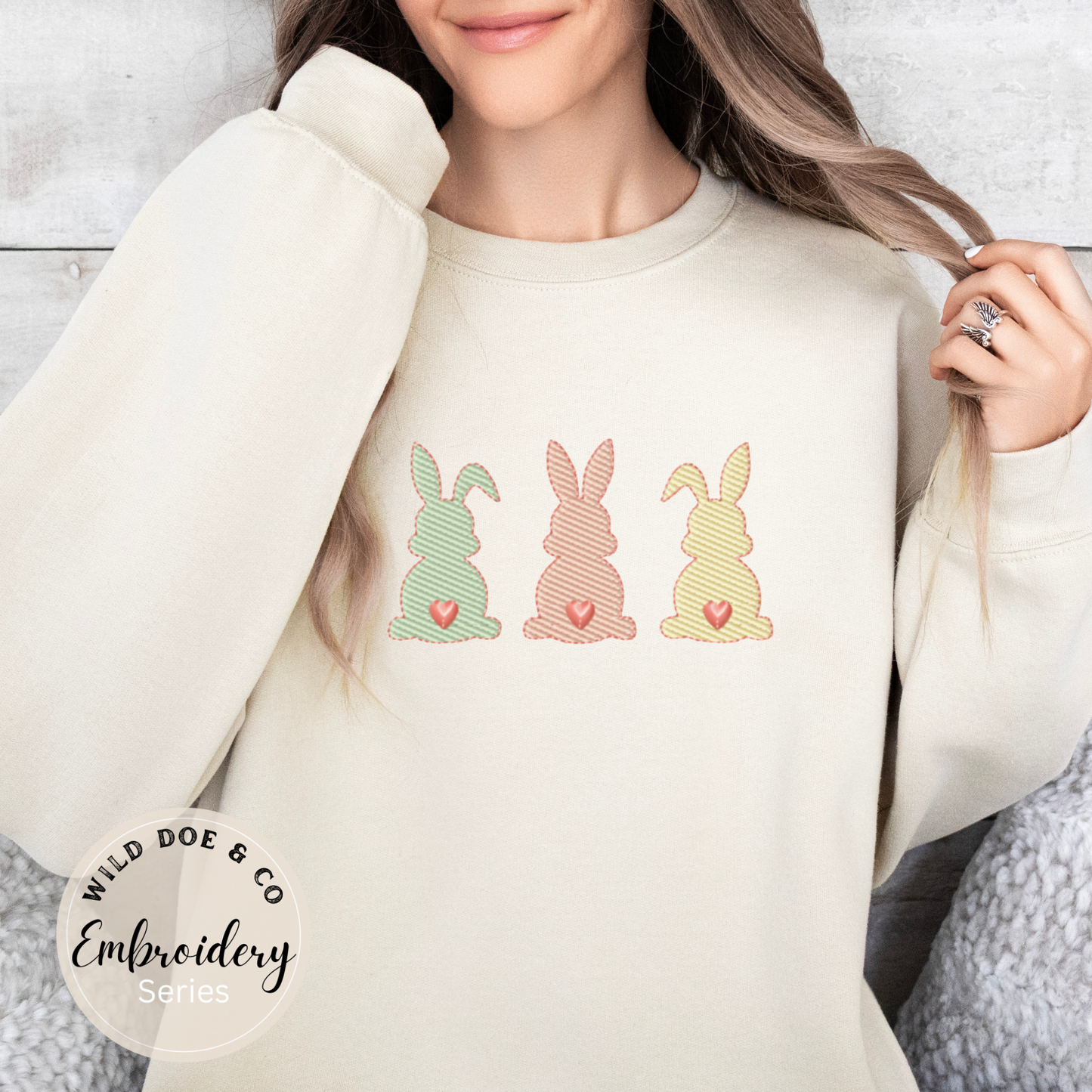 Embroidered Sweatshirt - Bunny Butts