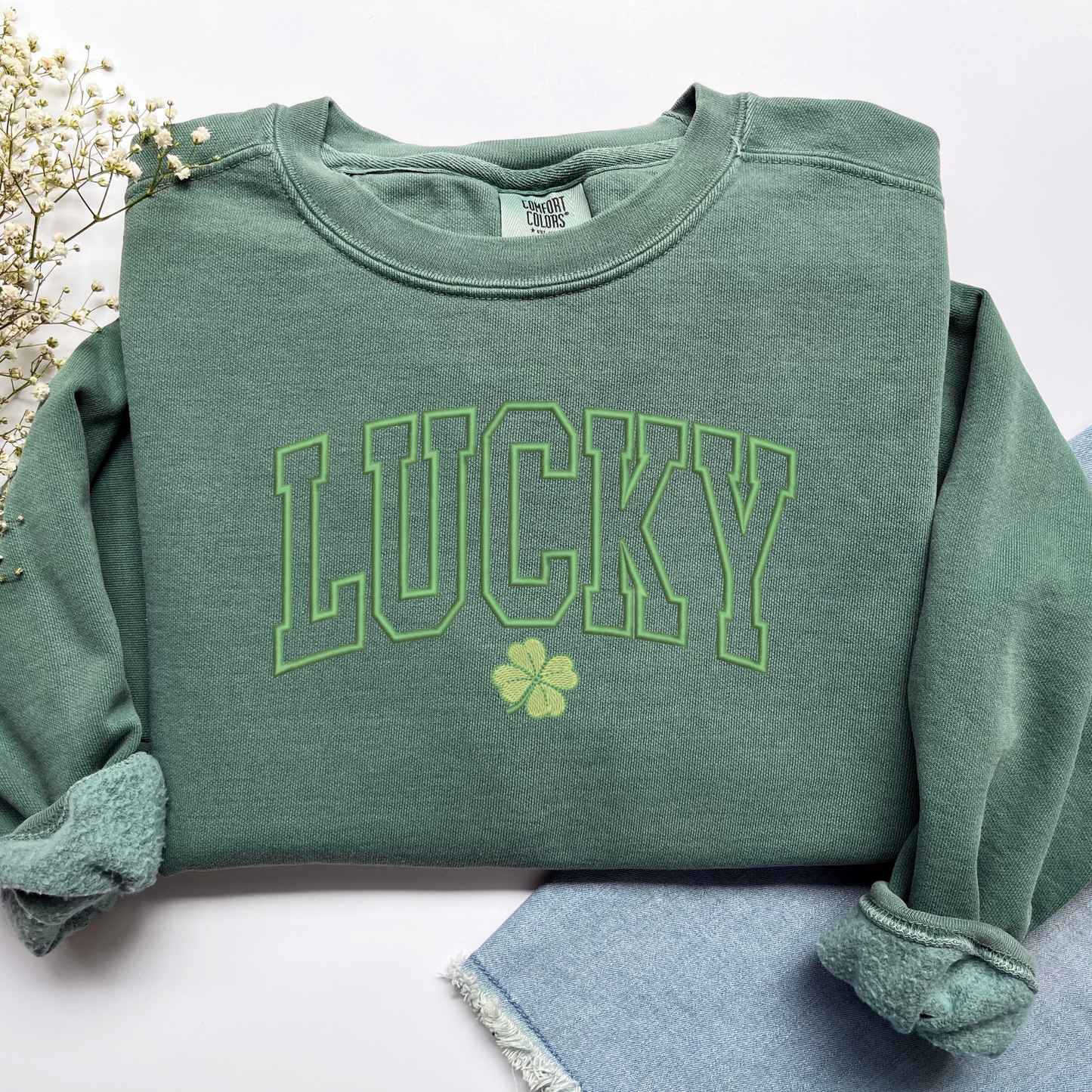 Embroidered Sweatshirt - LUCKY