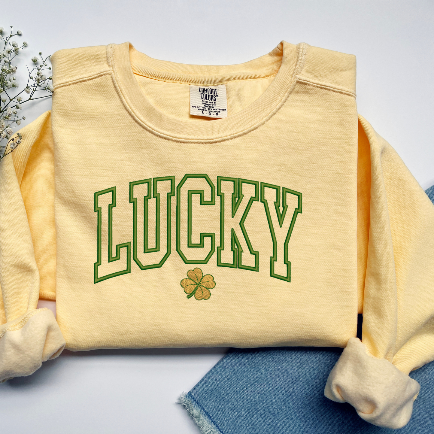 Embroidered Sweatshirt - LUCKY