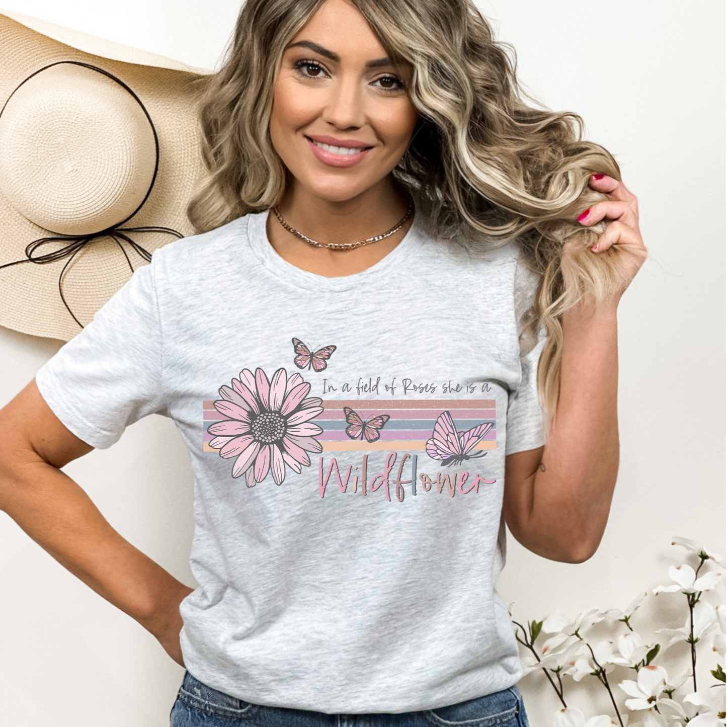 Teeshirt- In a field of Roses she is a Wildflower