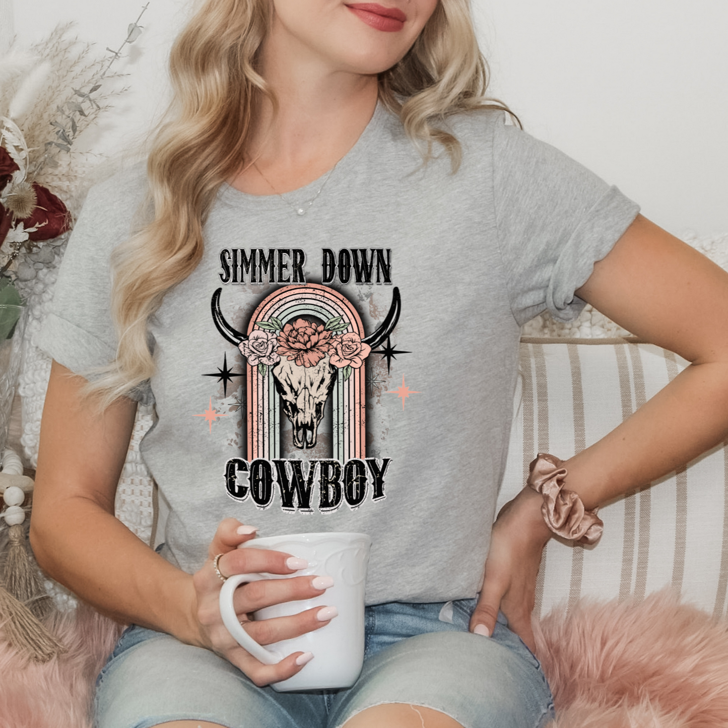 Teeshirt- Rainbow Simmer Down Cowboy