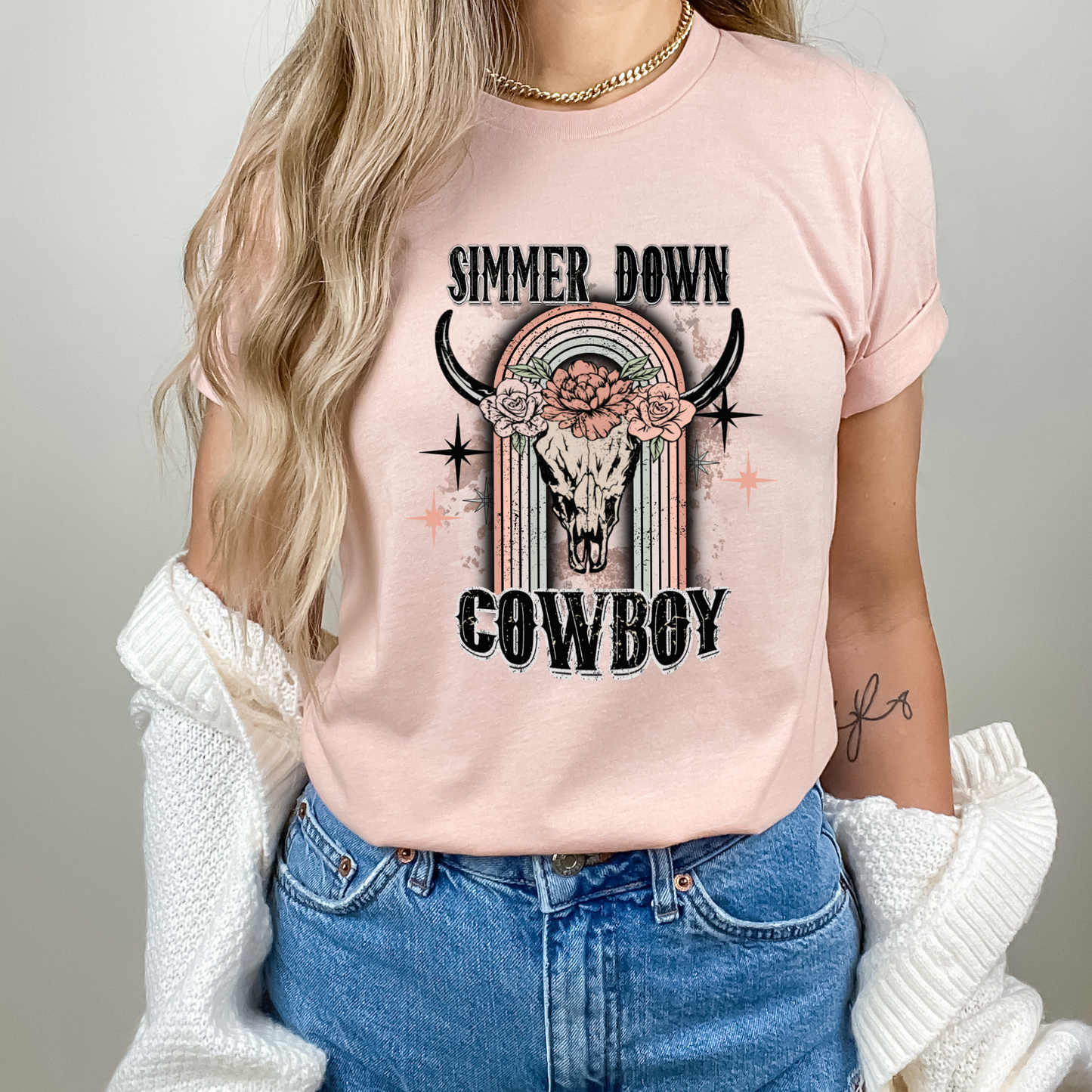 Teeshirt- Rainbow Simmer Down Cowboy