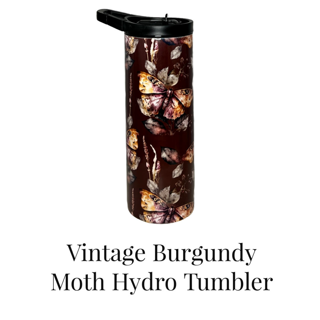 Hydration Duo Bottle 25oz Duo Skinny Tumbler- Vintage Moth Collection