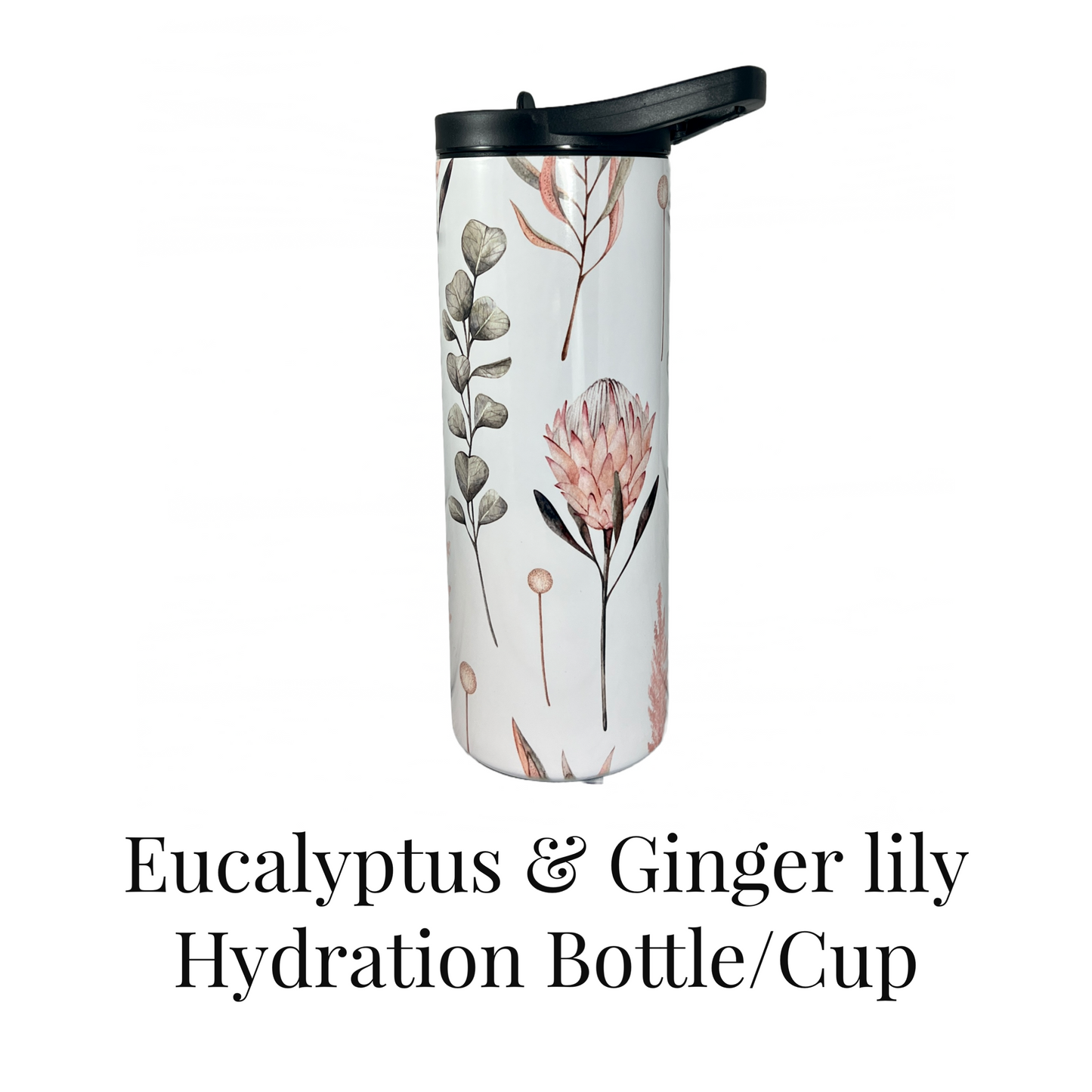 Hydration Bottle 25oz Duo Skinny Tumbler- Eucalyptus & Ginger Lily