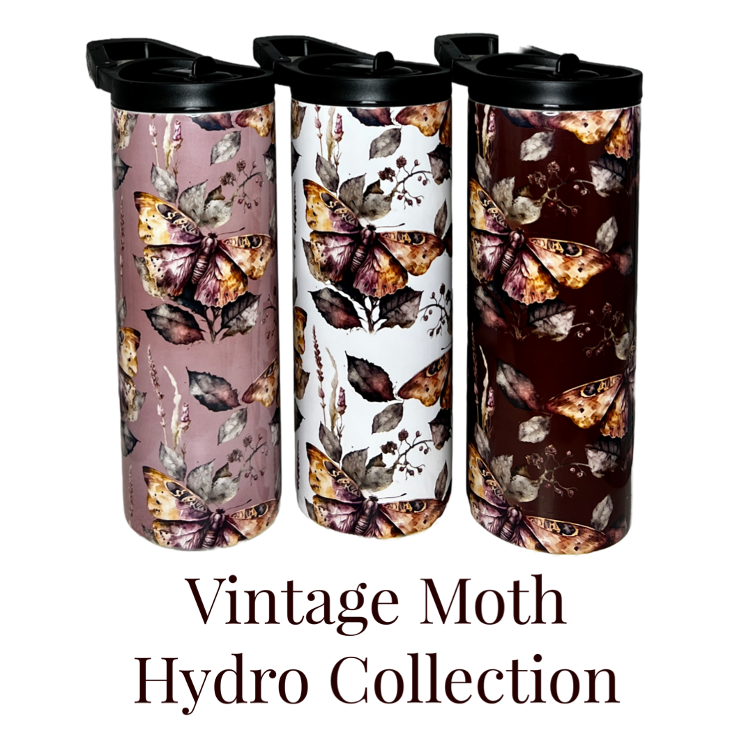 Hydration Duo Bottle 25oz Duo Skinny Tumbler- Vintage Moth Collection