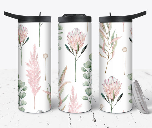 Hydration Bottle 25oz Duo Skinny Tumbler- Eucalyptus & Ginger Lily