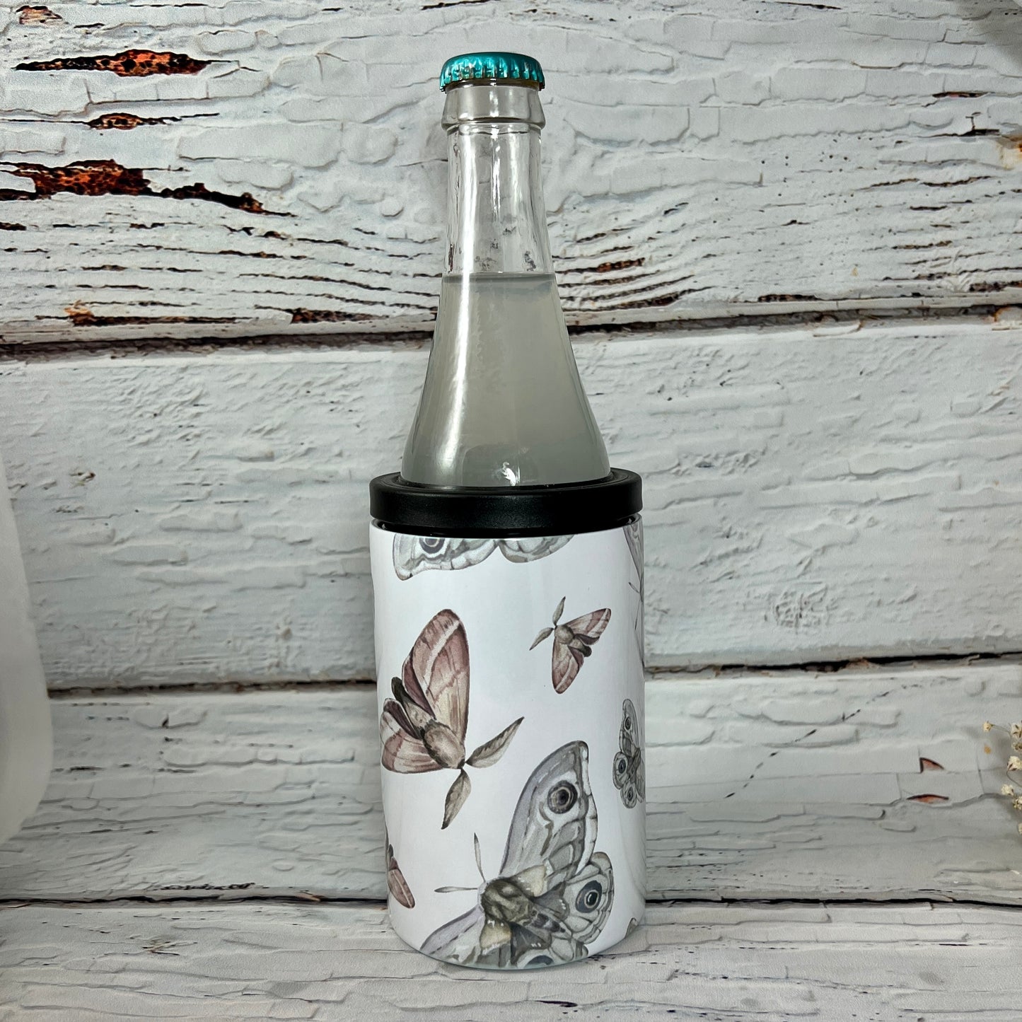 Cooler bottle/can/cup 12oz - Boho Mystic Moths