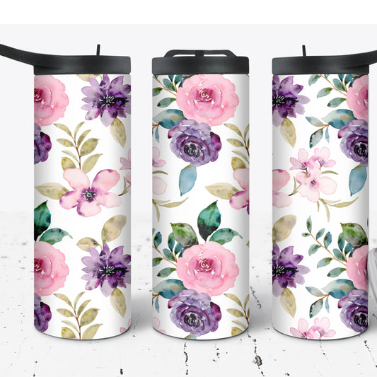 Hydration Duo Bottle 25oz Duo Skinny Tumbler- Springtime