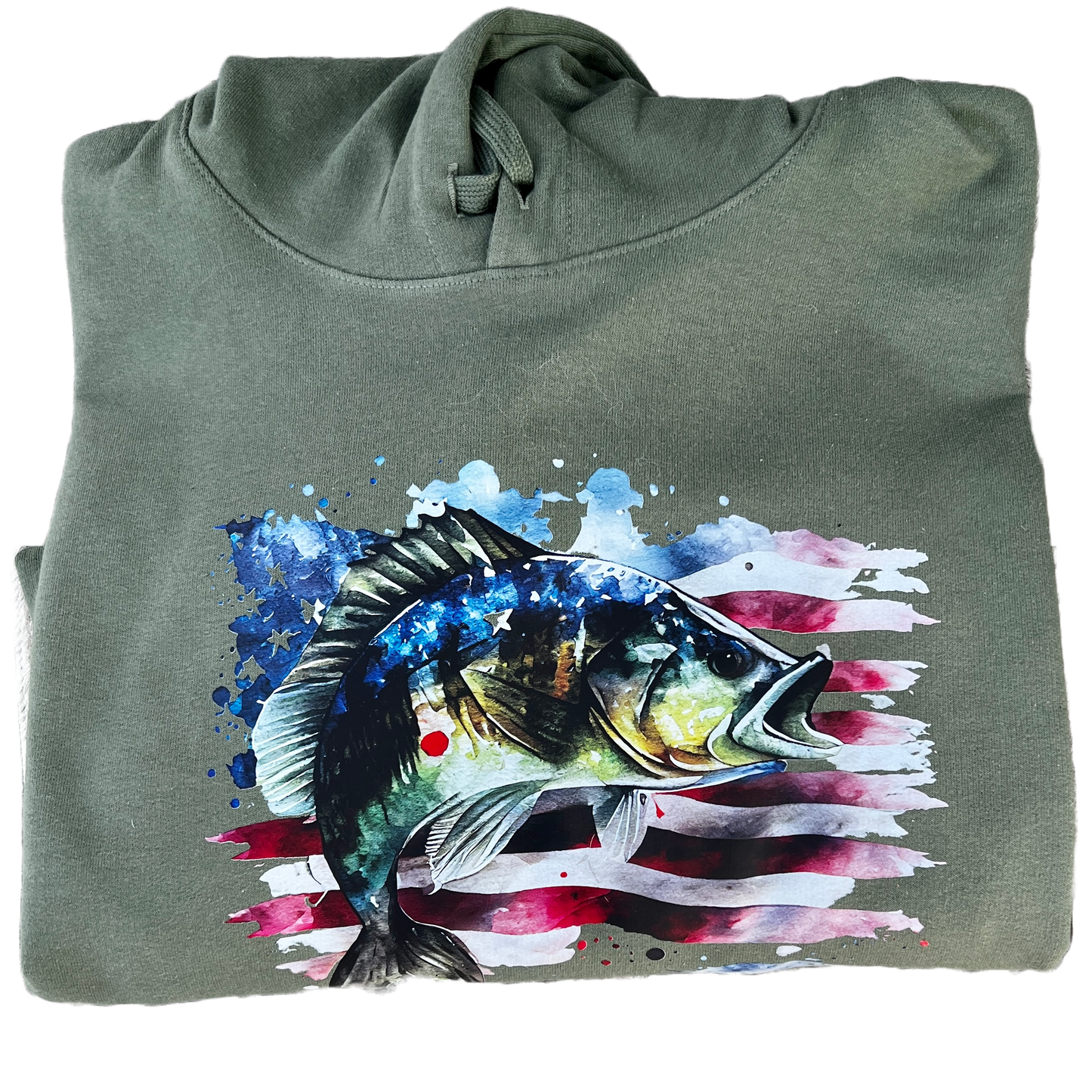 Sweatshirt- American Flag & Fish