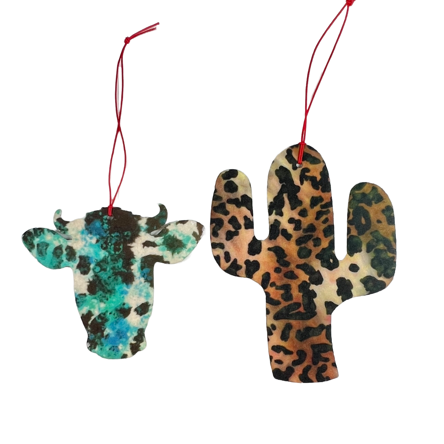 Air Fresheners Pair of 2 Turquoise Steer & Leopard cactus designs and 1 fl oz Scent Bomb