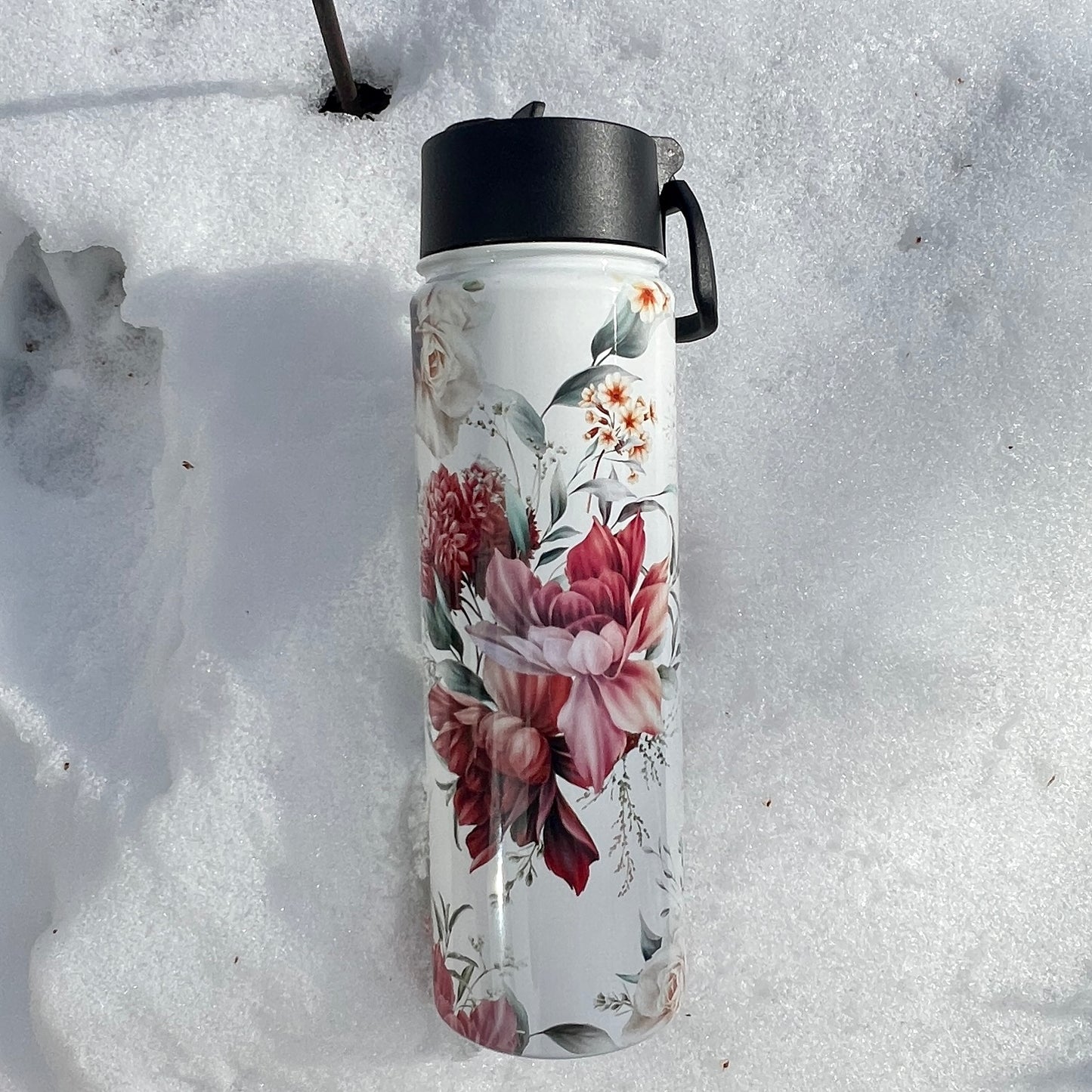 Hydration Bottle 22 oz - White Floral-Not Enough Sage for this Shit