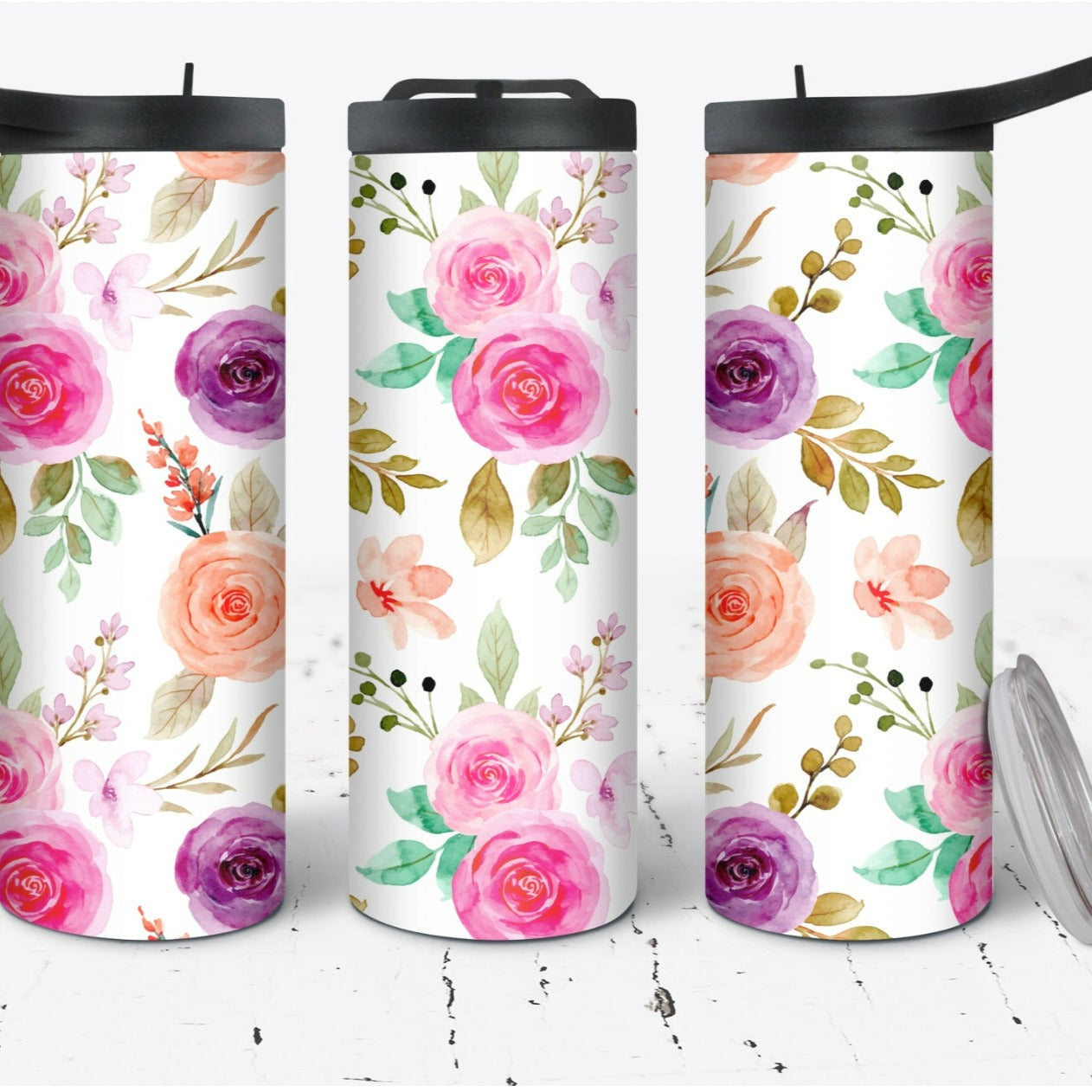 Hydration Duo Bottle 25oz Duo Skinny Tumbler- Spring Vibes