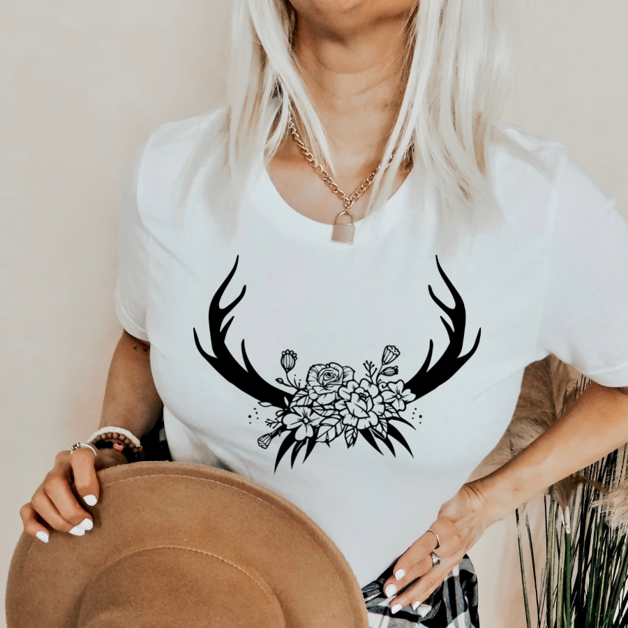 Teeshirt- Boho Antler and florals