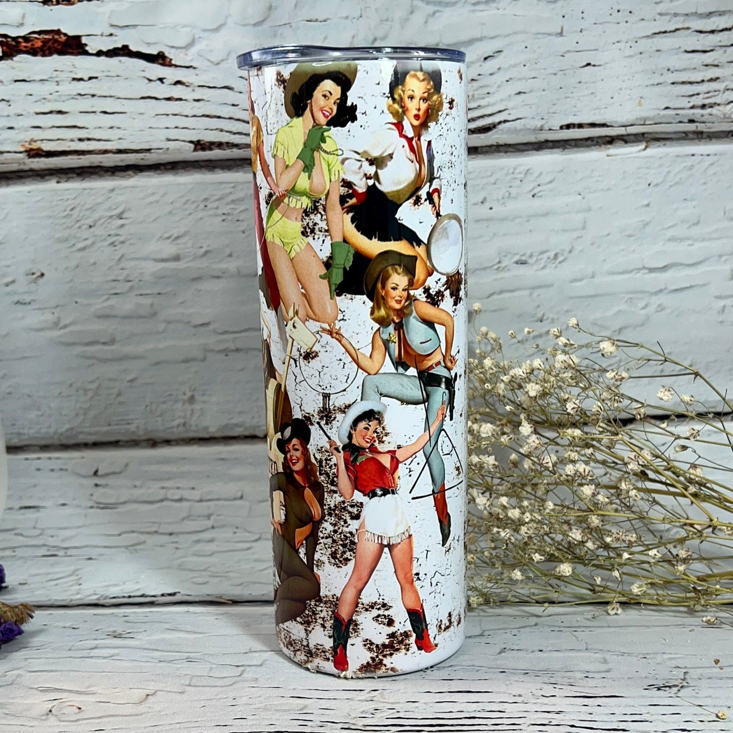 Tumbler 20 oz skinny - Vintage Cowgirls