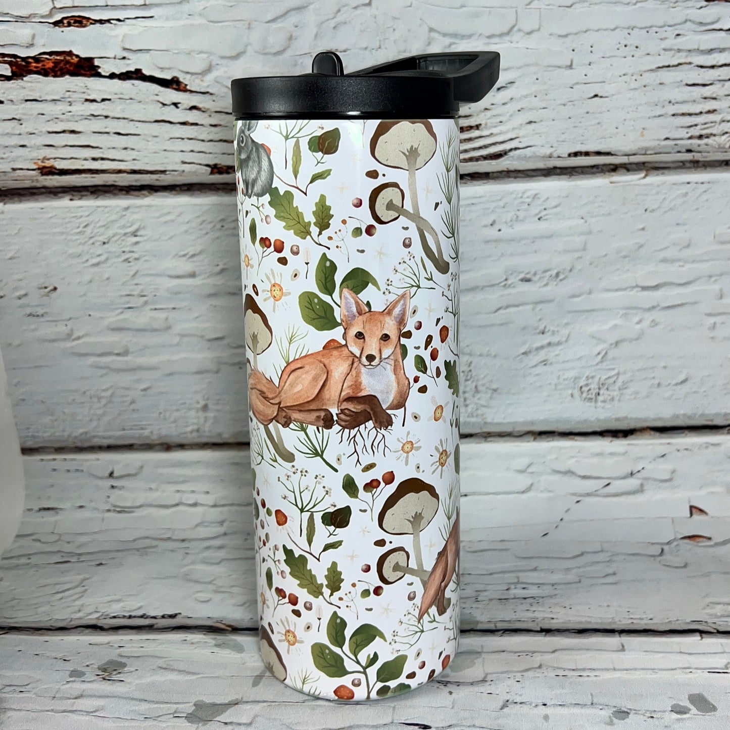 Hydration Bottle 25oz Duo Skinny Tumbler- Woodland Fox