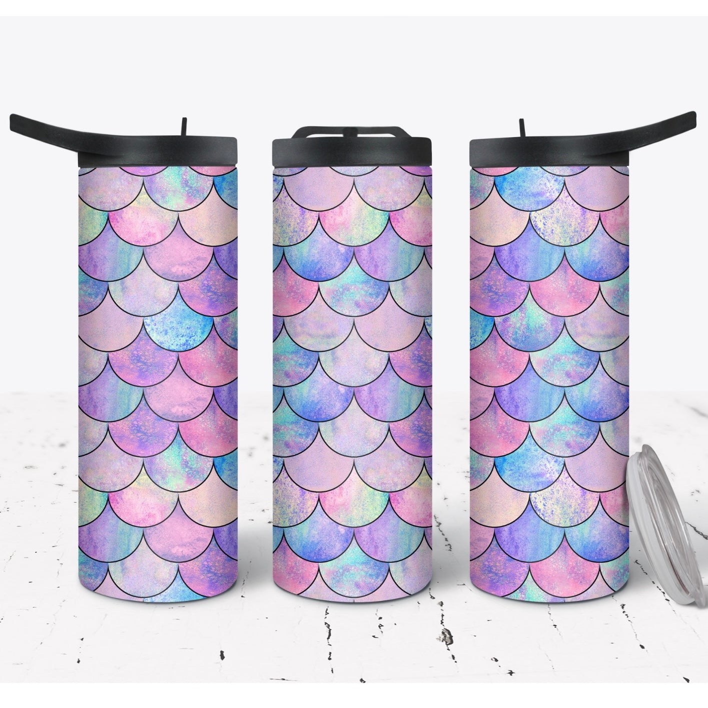 Hydration Duo Bottle 25oz Duo Skinny Tumbler- Mystic Scales