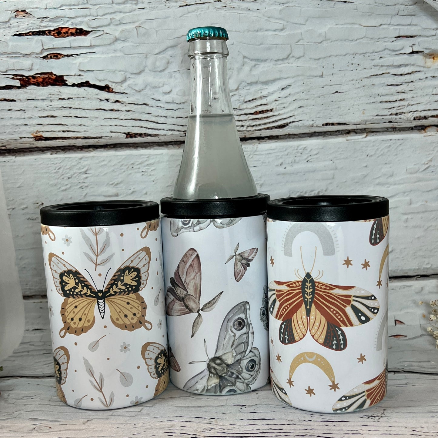 Cooler bottle/can/cup 12oz - Boho Moth