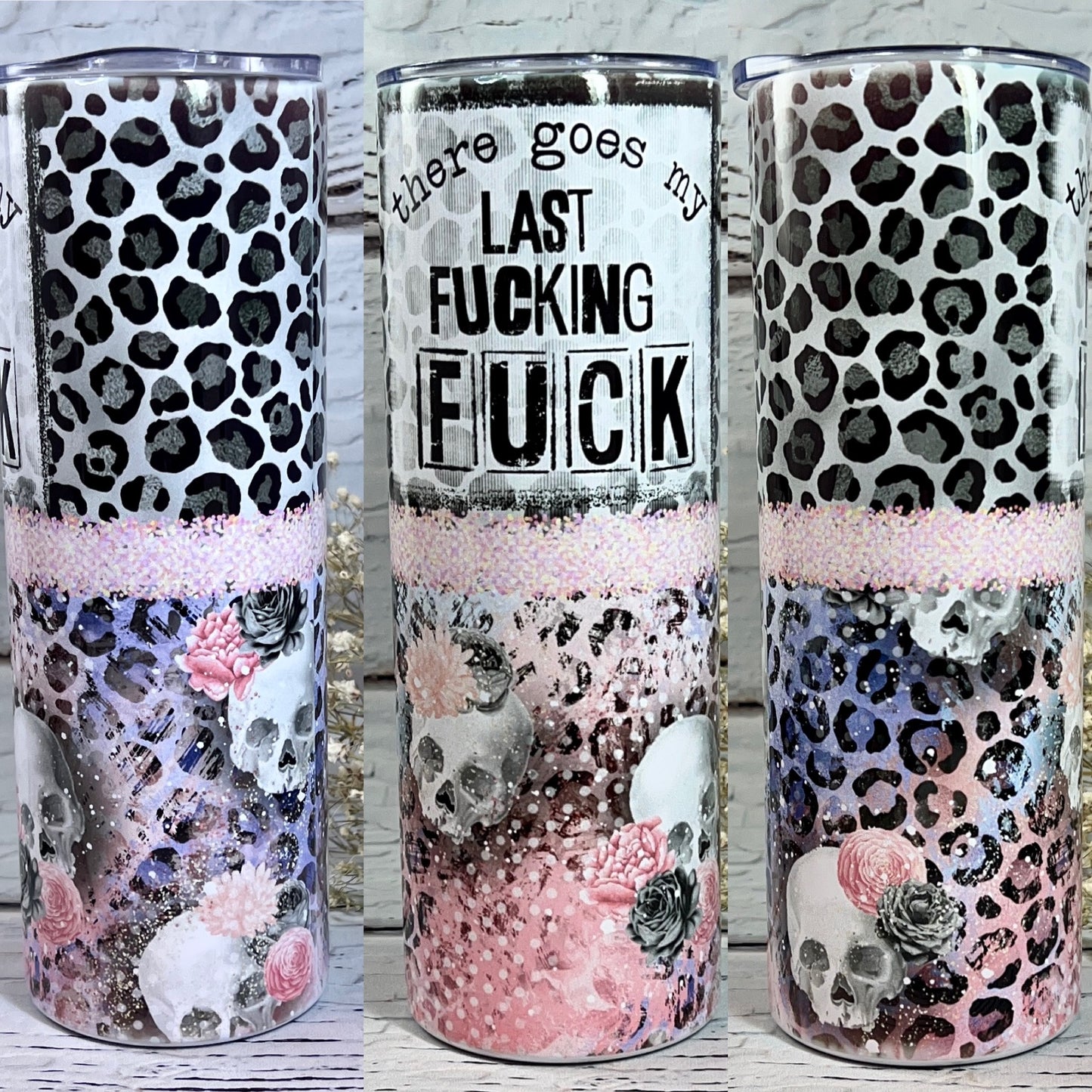 Gift Set - Last flying F#ck 20 oz Tumbler and a pair of matching ceramic car coasters