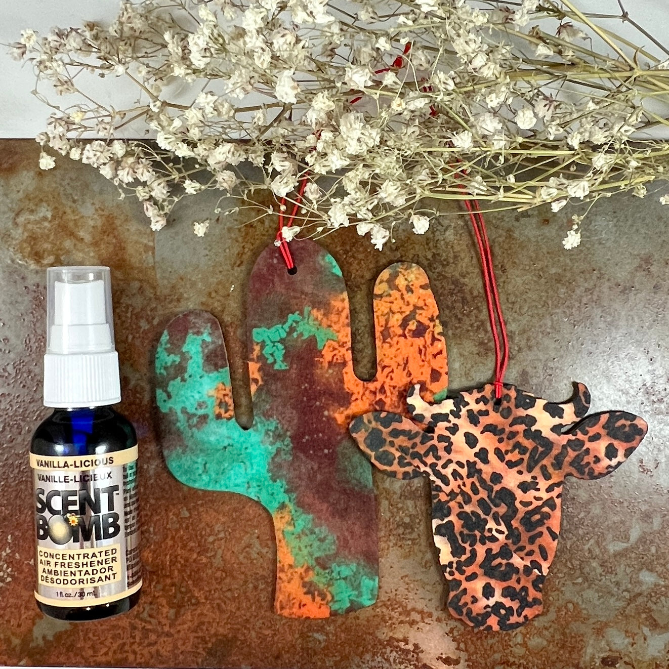 Air freshener Rustic Cactus design and 1 fl oz Scent Bomb