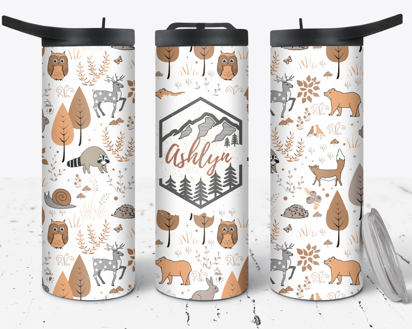 Hydration Duo Bottle 25oz Duo Skinny Tumbler- Forrest Friends