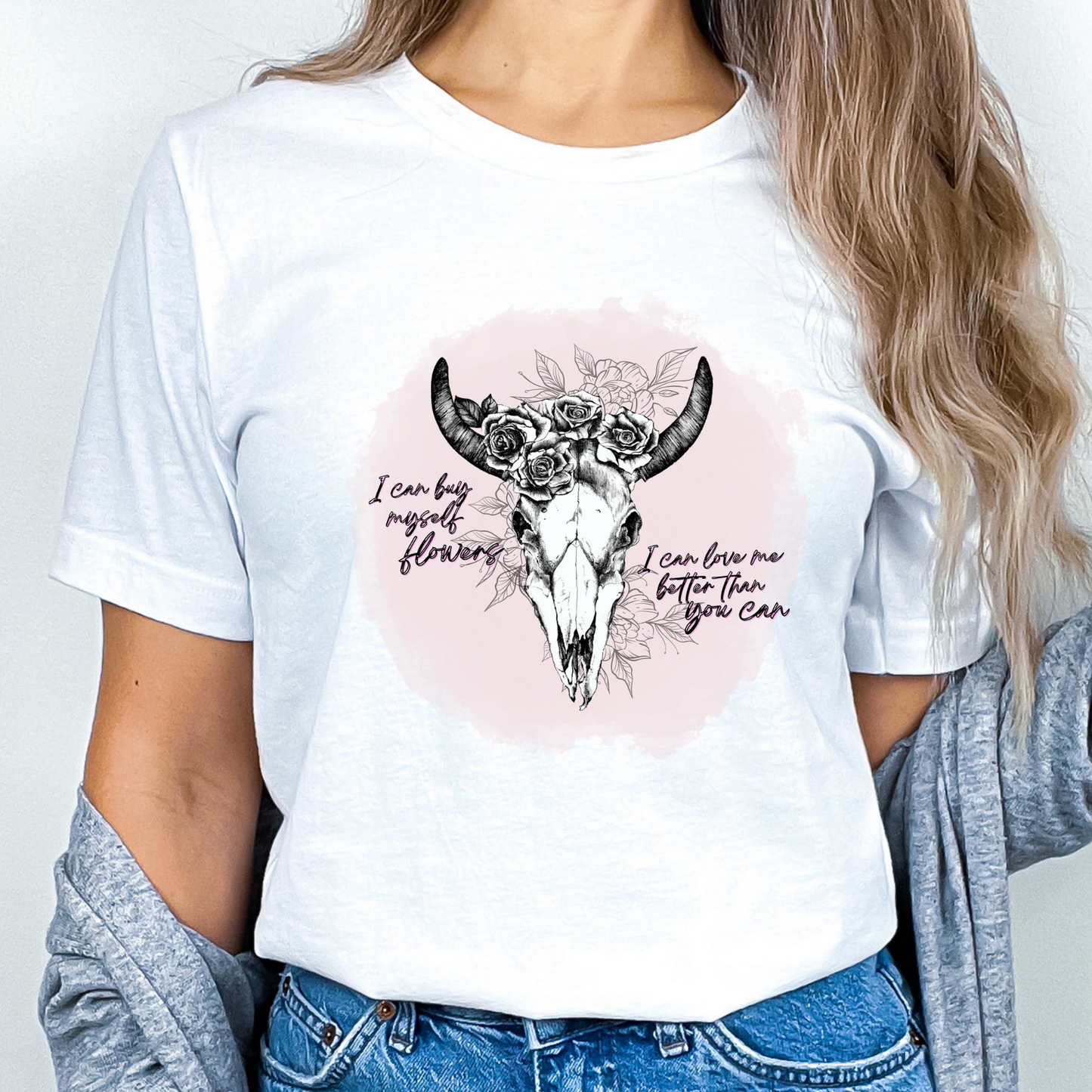 Teeshirt- Steer with Flowers