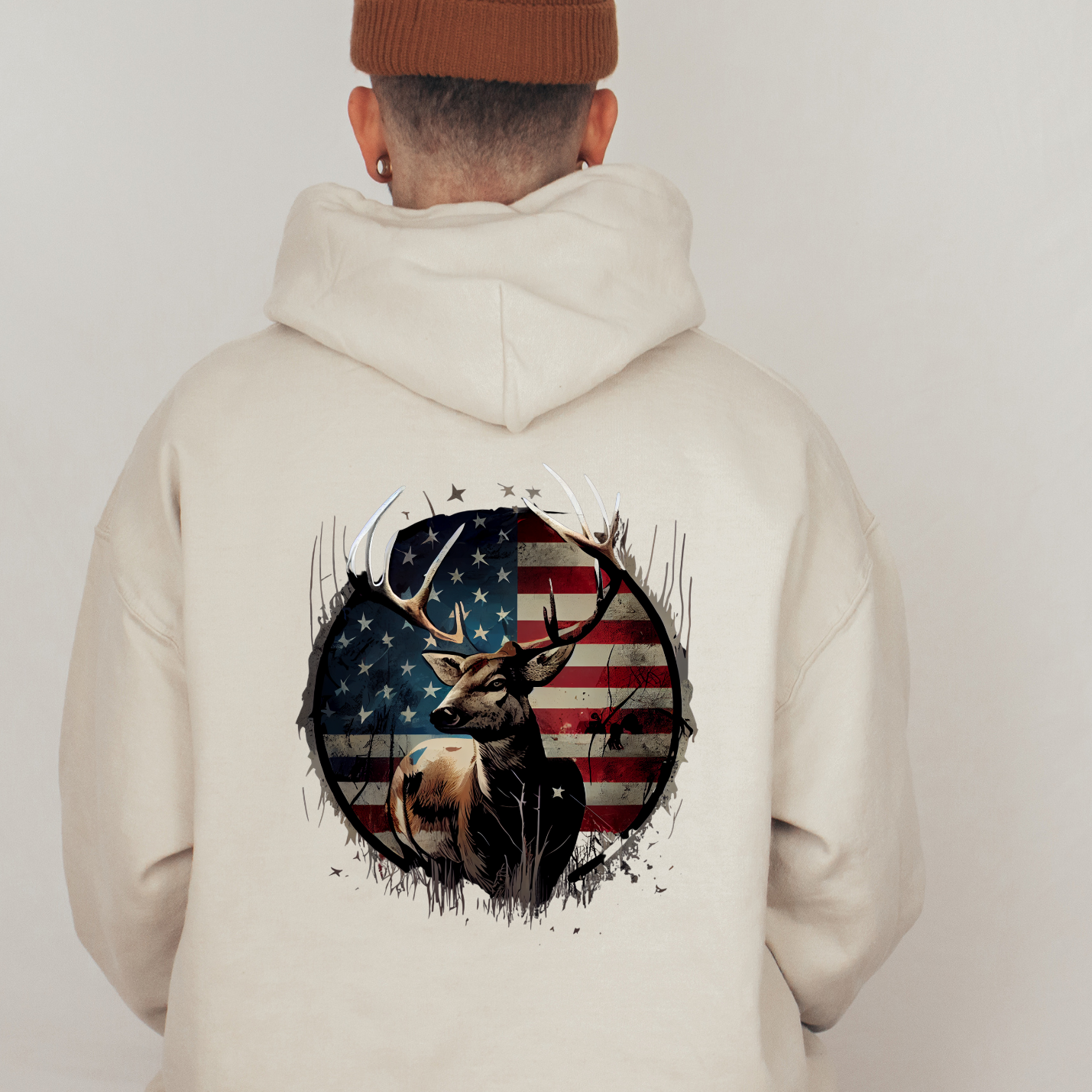 Sweatshirt- American Flag & Deer